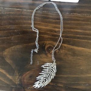 Silver leaf necklace